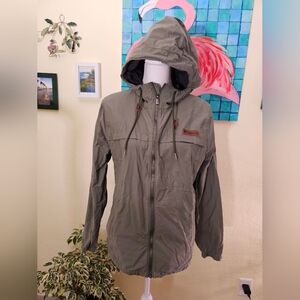 Columbia Olive Hooded Zip-Up Jacket